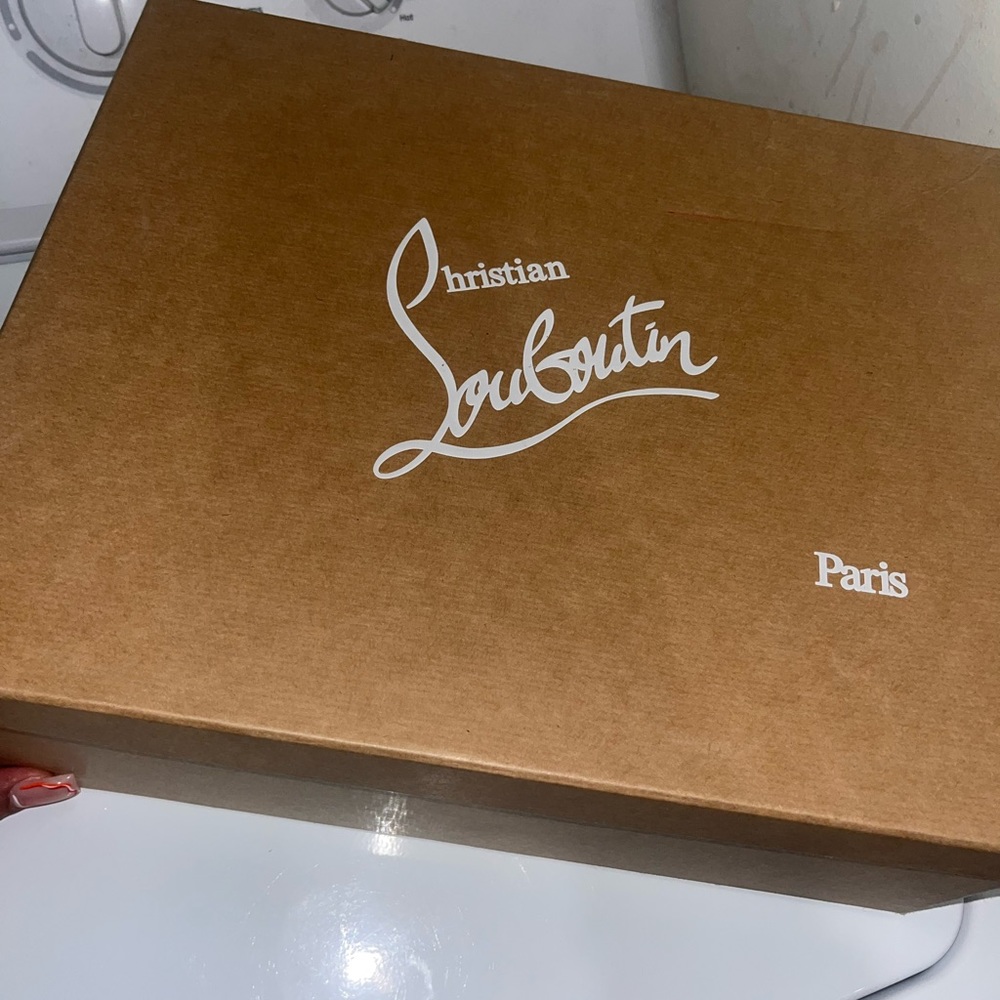 Louis Vuitton red bottom all white Mens sneakers